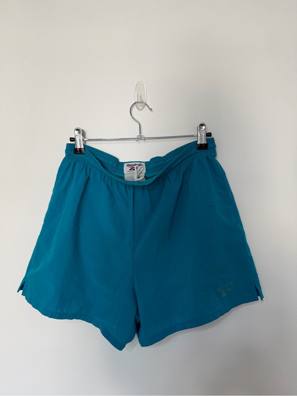 Vintage 80s Reebok Aqua blue running shorts medium